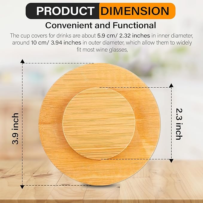 Personalized Wine Glass Charcuterie Topper - Custom Laser Engraved Initial Bamboo Wine Glass Topper Stopper Coasters Plate ID Identification Wine Glass Charcuterie Board Topper (Letter F)