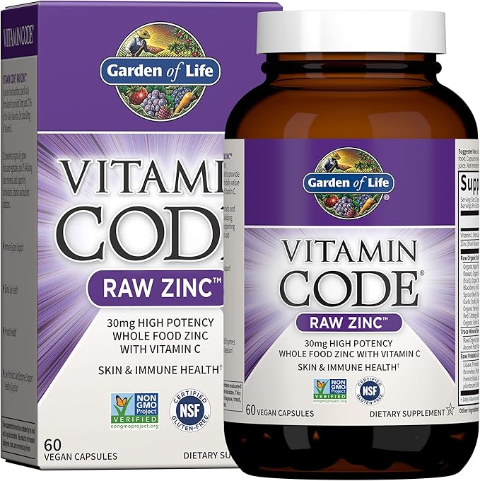 Garden of Life Vitamin Code Raw One Men's Multivitamin with Zinc Supplements for Immune and Skin Health, 30 Capsules