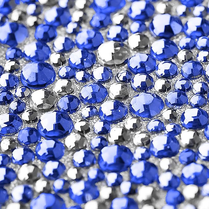 Rhinestone Stickers for Crafts Clear Crystal Tweezers Decals Face Gems Pearls for Makeup Stick on Body 3/4/5/6MM Dark Blue Hair Nails Craft DIY Gems for Nails Makeup Decor 975PCS