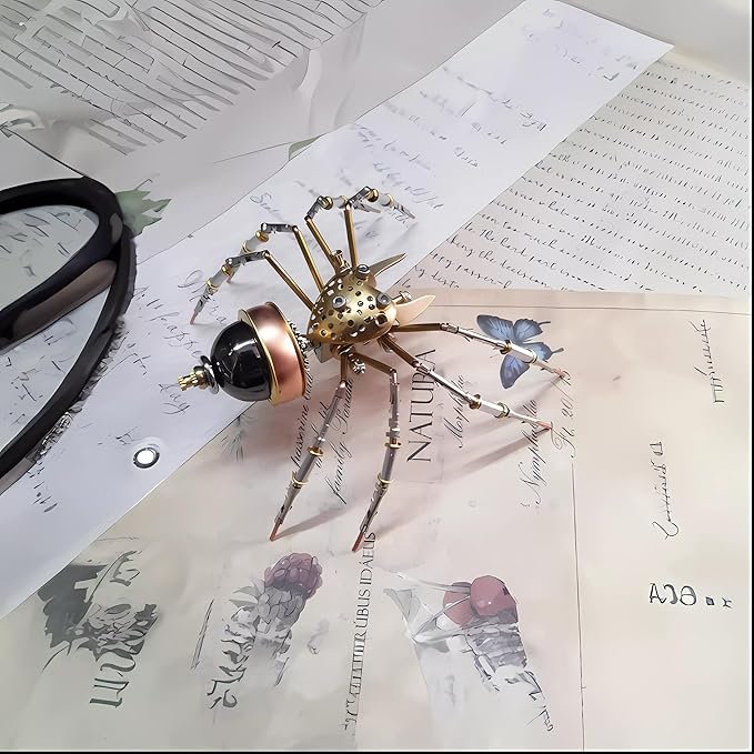Mechanical Metal DIY 3D Insect Spider Model Brass Puzzle Assembly DIY for Family and Friends(Jumping Spider)