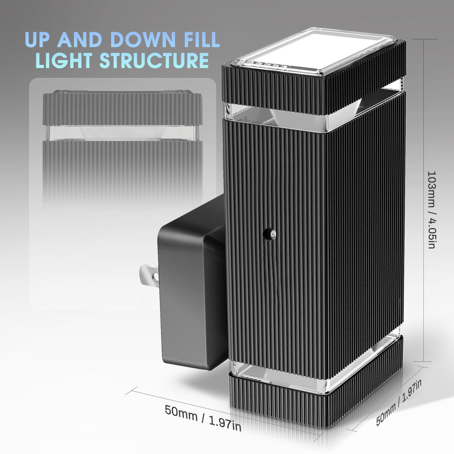 Briignite Red Motion Sensor Night Light, Dimmable LED, 2 Pack, Plastic, Black-5000K, Model ABRGY09103US-2