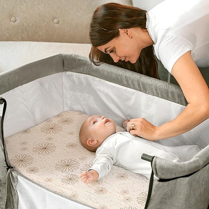 lulumoon Muslin Bassinet Sheets Baby: Cotton Bedside Sleeper Bassinet Sheets Fitted for Boys and Girls