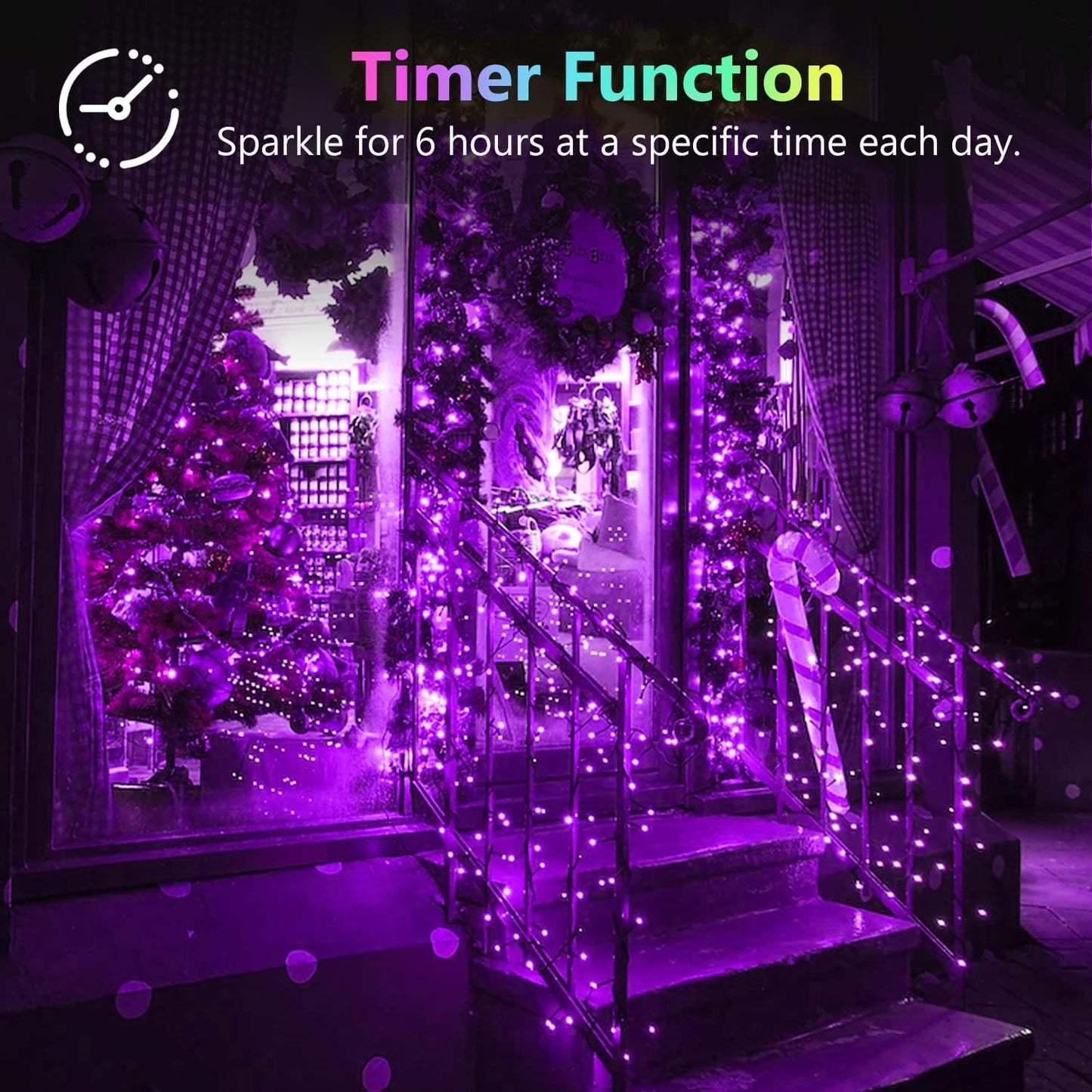 BOSSERN 2 Pack 100LED Fairy Lights, Battery Operated, Remote, 8 Modes, Waterproof, Purple, DCHD-2PK-100LED-PURPLE-RC