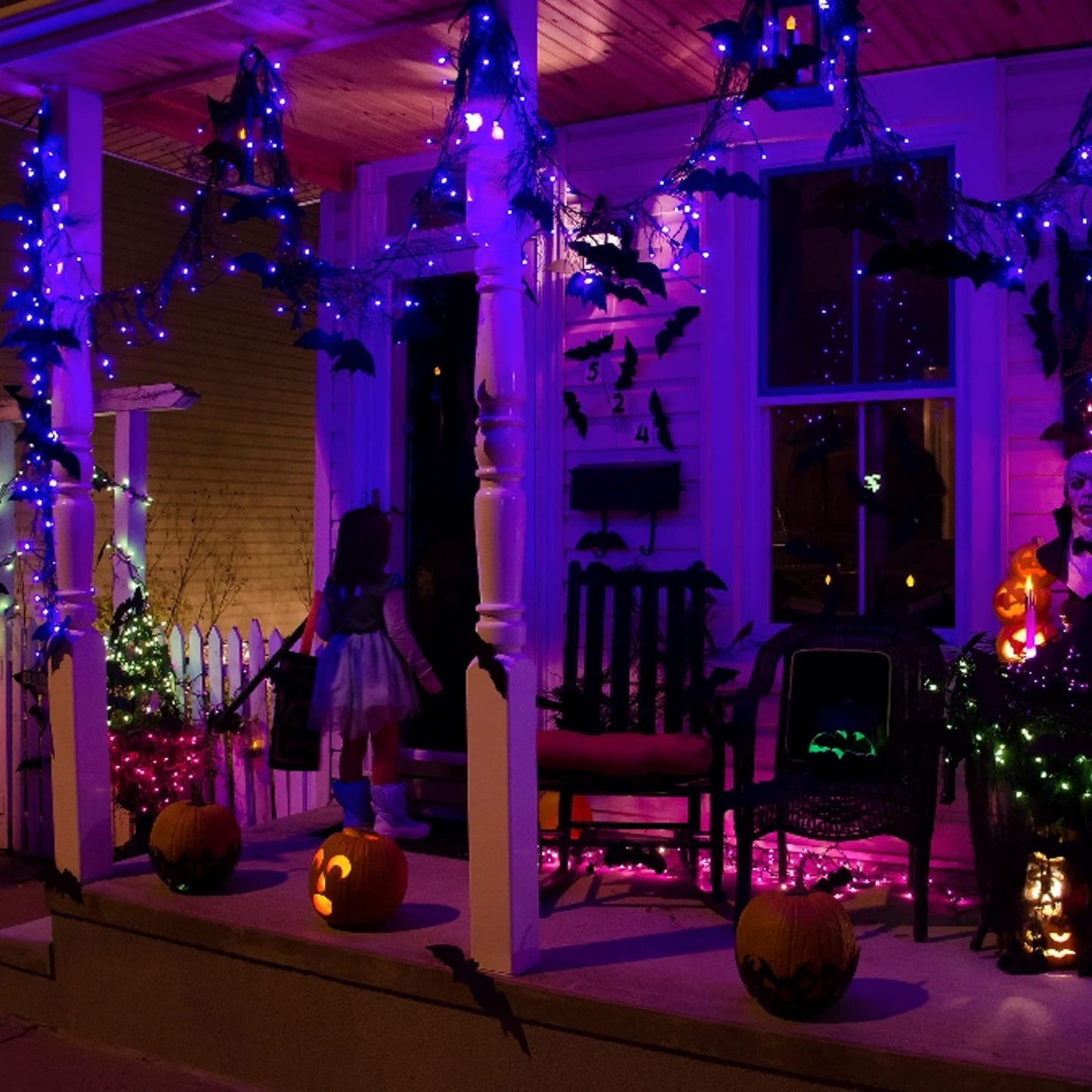 Dazzle Bright 20 Ft Copper Wire Fairy String Lights, 60 Led Waterproof, Purple - Ideal For Indoor And Outdoor Holiday Decor