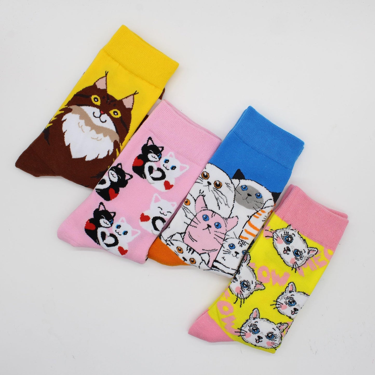 BLBJYPZX Cat Socks for Women Girls， Fun Novelty Cute Funky Cool Crazy Cute Silly Crew calf Cotton Socks, Womens Gift