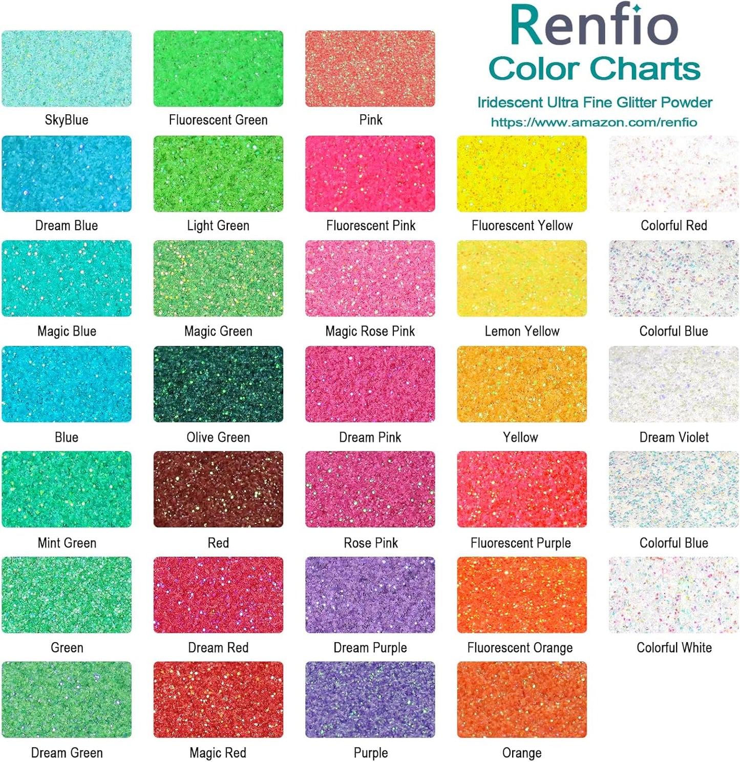 Renfio Iridescent Ultra Fine Glitter Powder Resin Supplies Glitters 1.94 Oz (55g) PET Flake Crafts Sequins 1/128" 0.008" 0.2mm Epoxy Chips Flakes for Tumblers Slime Painting - Magic Rose Pink