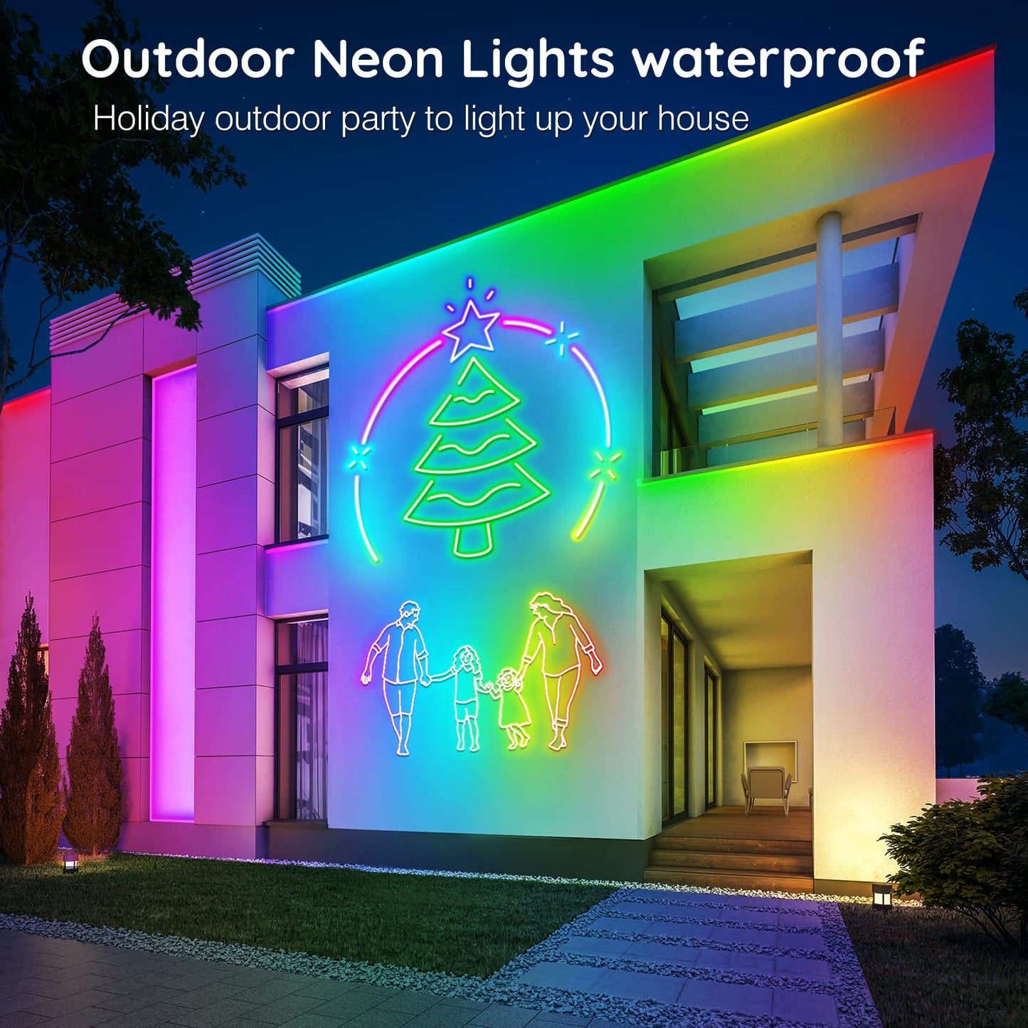 Ailbton 200Ft Led Neon Rope Lights Control With App/Remote Flexible Led Rope Light Multiple Modes Ip65 Outdoor Rgb Lights Waterproof Music Sync Gaming Led Neon Strip Light For Bedroom Decor