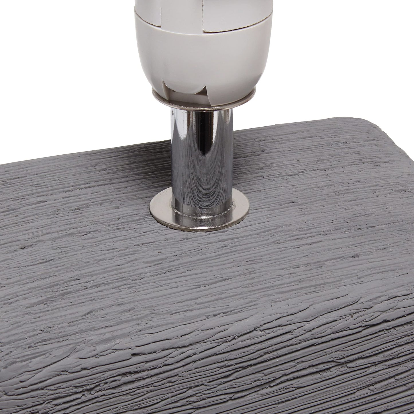 Simple Designs Lt2072-Gry Petite Faux Stone Table Lamp, Gray/White Fabric Shade, Ceramic, 1 Count