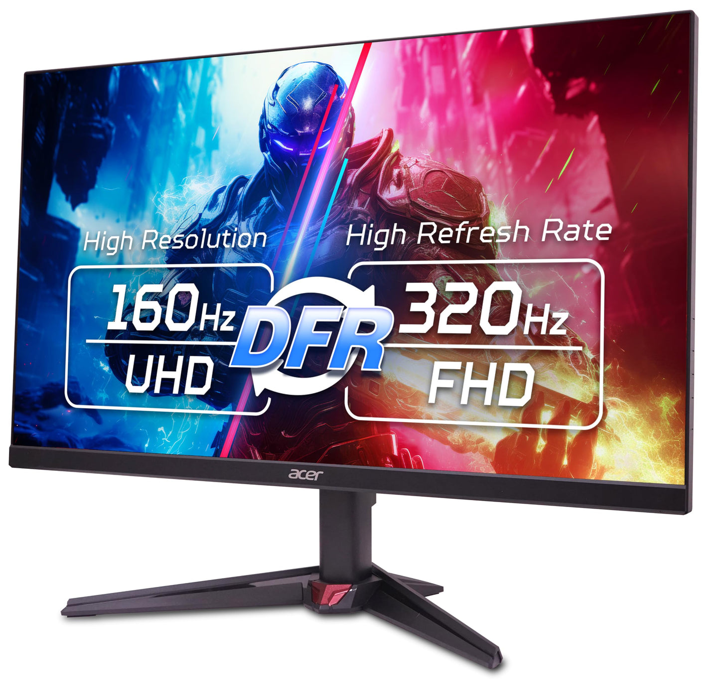 Acer Nitro 27” 4K UHD 3840 x 2160 Gaming IPS Monitor | AMD FreeSync Premium | Up to 160Hz Refresh Rate with DFR to FHD 320Hz| Up to 0.5ms | 1 x Display Port 1.4 & 2 x HDMI 2.1 Ports | VG270K V4bmiipx