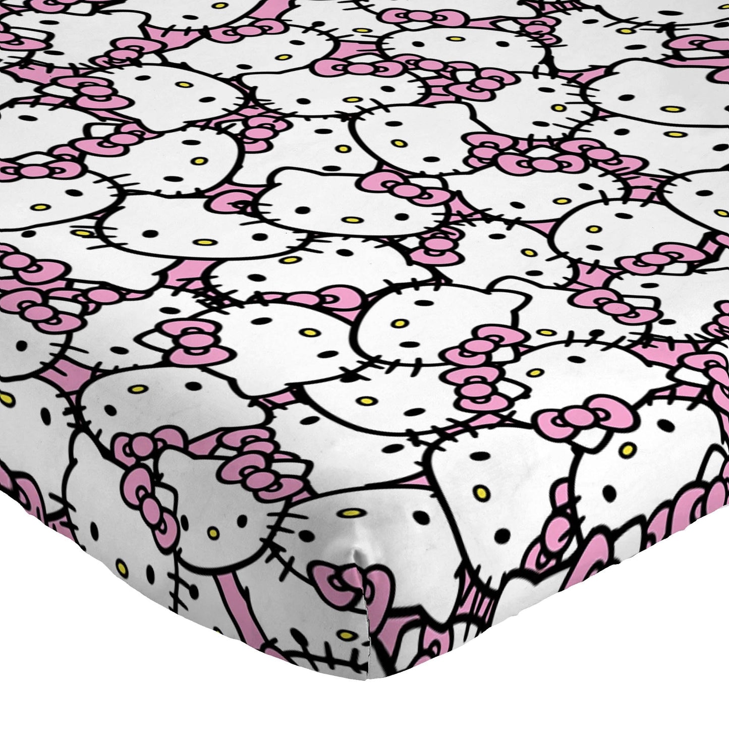 Jay Franco Sheet Set with Fitted, Flat Sheets & Pillow Cover - Ultra-Soft Bedding with Pillowcase for Room Decor, Multi - Hello Kitty, 4 Piece Full
