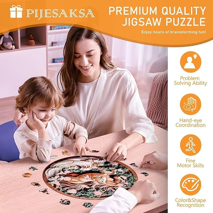 Wooden Puzzles for Adults - Flat Puzzle with 3D Visual Effect Horse Puzzle, Unique Shape Animal Wooden Puzzle, Unique Gift Ideas, Wood Puzzles Adult, Wall Art Puzzle Canvas (S-8.5 * 8.5in-100 Pieces)