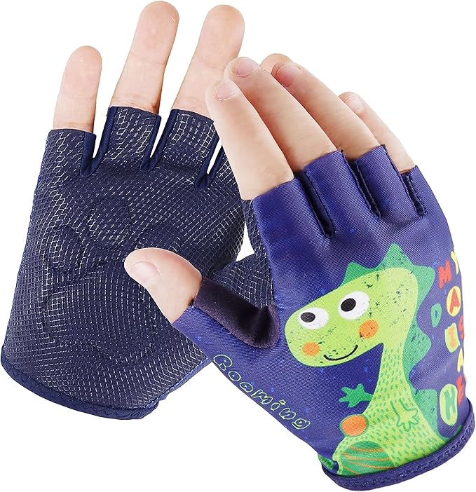 Kids Half Finger Gymnastics Gloves for Age 1-9 Boys Girls Climbing Biking Good Grip Control Gloves for Gymnastics Balance ...
