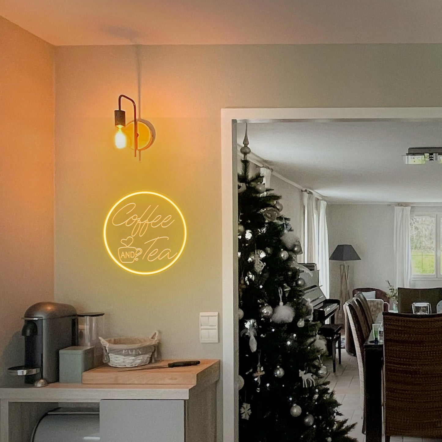 Kavaas Coffee And Tea Neon Signs 11.8X 11.8  3D Carved Coffee Neon Sign For Cafe Station  Tea Bar  Kitchen Decoration - Best Gifts For Birthday  Housewarming  Christmas
