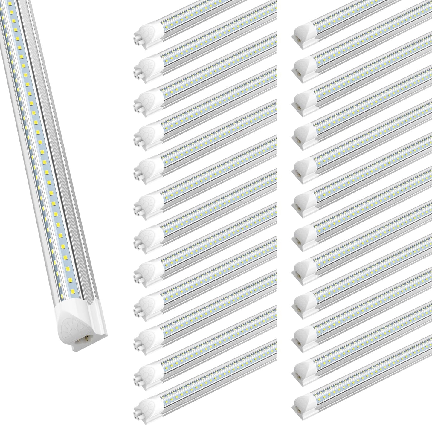 SHOPLED (25 Pack) 6FT LED Shop Light, 60W 8000LM 6000K Cool White, V Shape, Linkable Ceiling Lights T8 LED Tube Light Fixture, Shop Lights for Garage, Warehouse, Basement