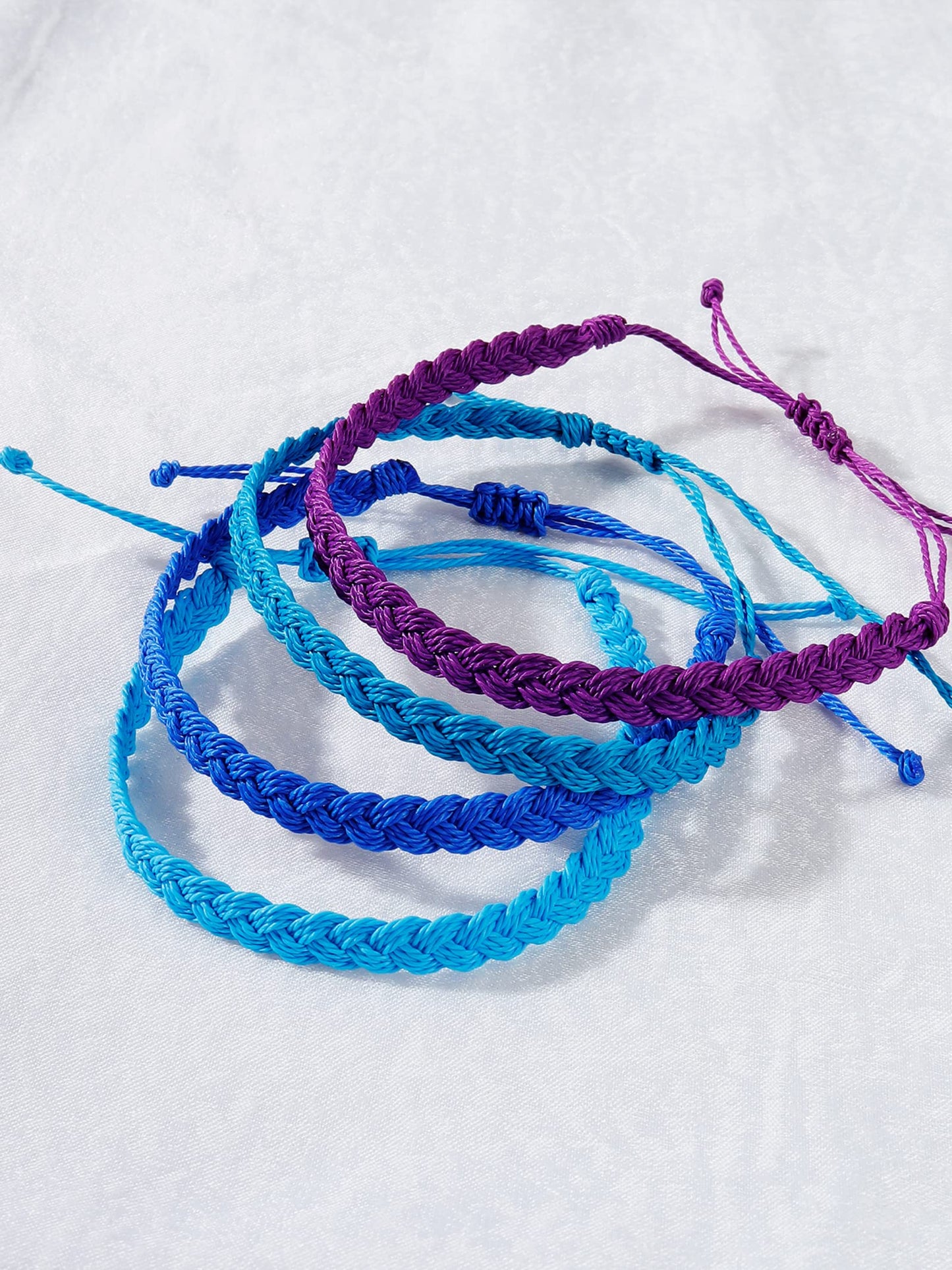 Long Tiantian Multi-colored String Bracelets for Women, Modern Summer Beach Bracelets, Adjustable 6.7 - 12.6 inches, 12 Count, W