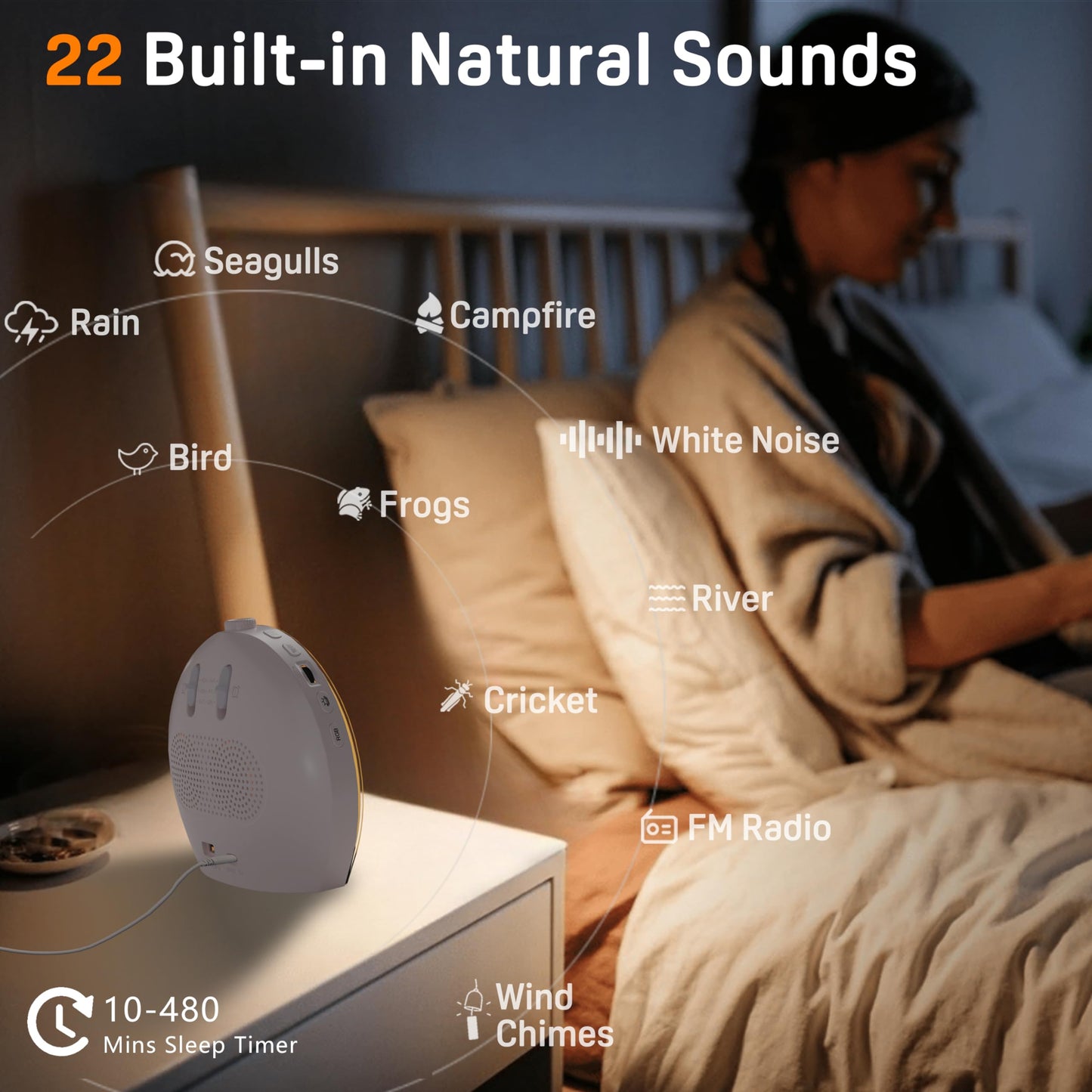 Sunrise Alarm Clock White Noise Sound Machine with 25 Soothing Sounds, 17 Night Lights, Bluetooth Speaker, Wake Up Light Alarm Clock for Bedrooms, Heavy Sleepers, Ideal Gift for Baby, Kids, Seniors