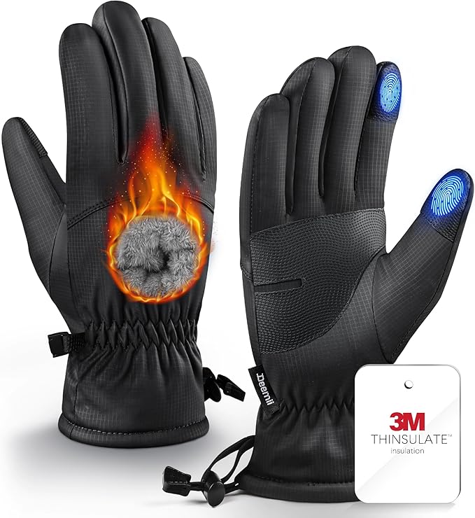 Deemii Winter Gloves Men Women Made with 3M Insulation&Plush Lining -15℉ Windproof&Water-Resisitant Glove with Touchscreen...
