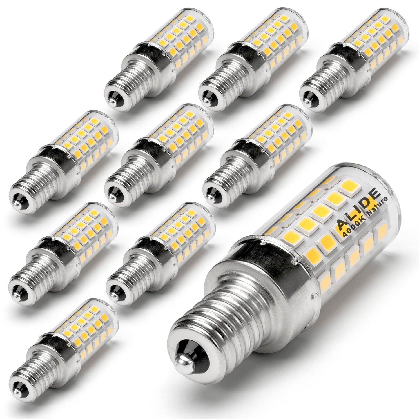 ALIDE E12 LED Candelabra Bulbs 60W Replacement 550lm Natural White 4000K 10 Pack
