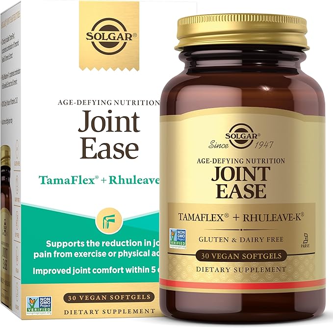 Solgar Joint Ease Age-Defying Nutrition for Men & Women—Support Joint Health with Boswellia and Turmeric Extracts, Vitamins D & C, One Softgel Daily, Vegan, Dairy, Soy and Gluten-Free, 30 Servings