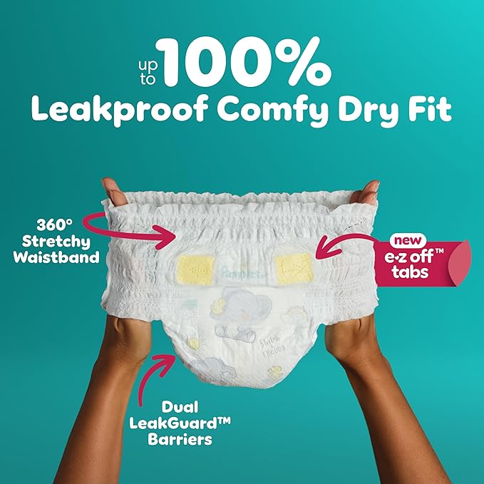 Pampers Diapers - Swaddlers 360° - Size 6, 17 Count, up to 100% Leakproof Comfy Dry Fit, Designed for Easy Changes, Pull On Baby Diaper