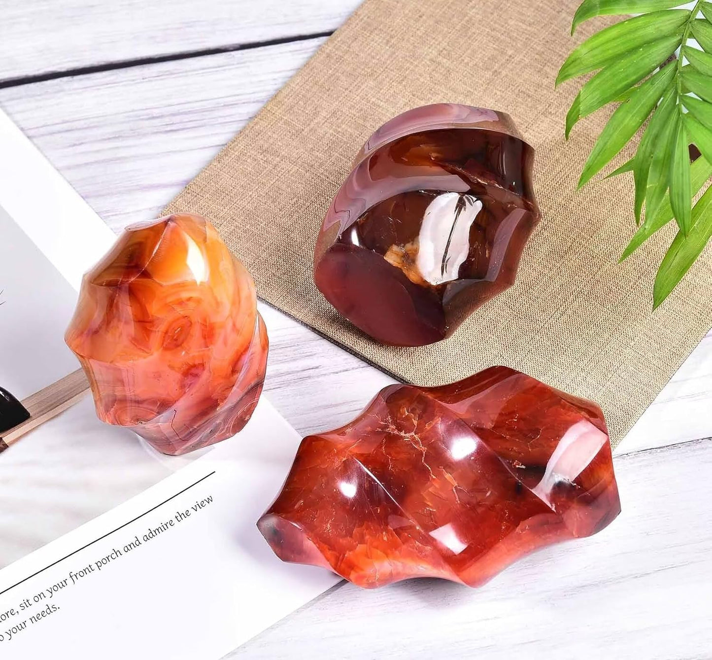 Red Agate Flame Shaped Stone Towers Obelisk Natural Healing Crystal Quartz Reiki Energy Decoration Home Office 1.5-2.2LBS