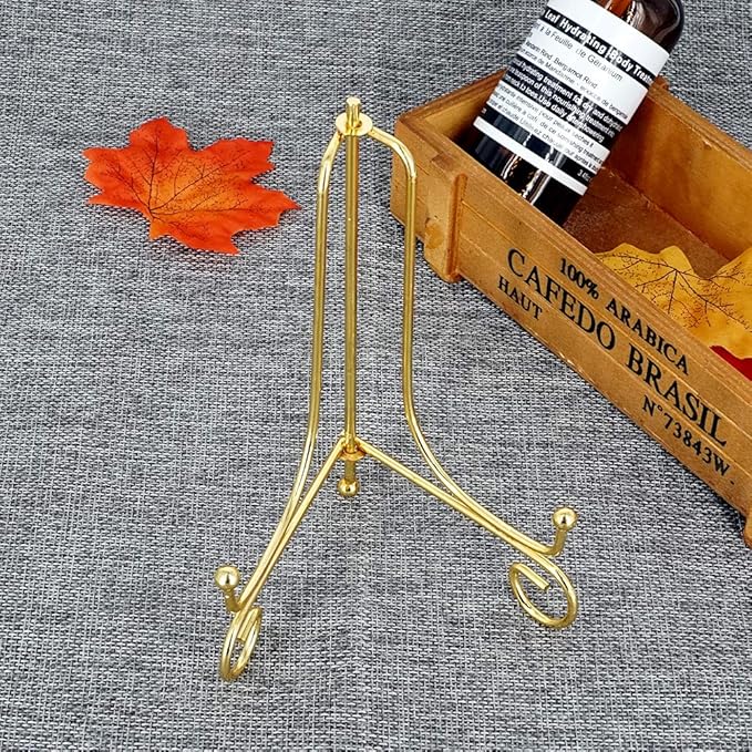 LIONWEI LIONWELI 6 Inch Gold Iron Plate Stand Holder Easel Display Stand for Plate?Picture?Photo and More,4 pcs.