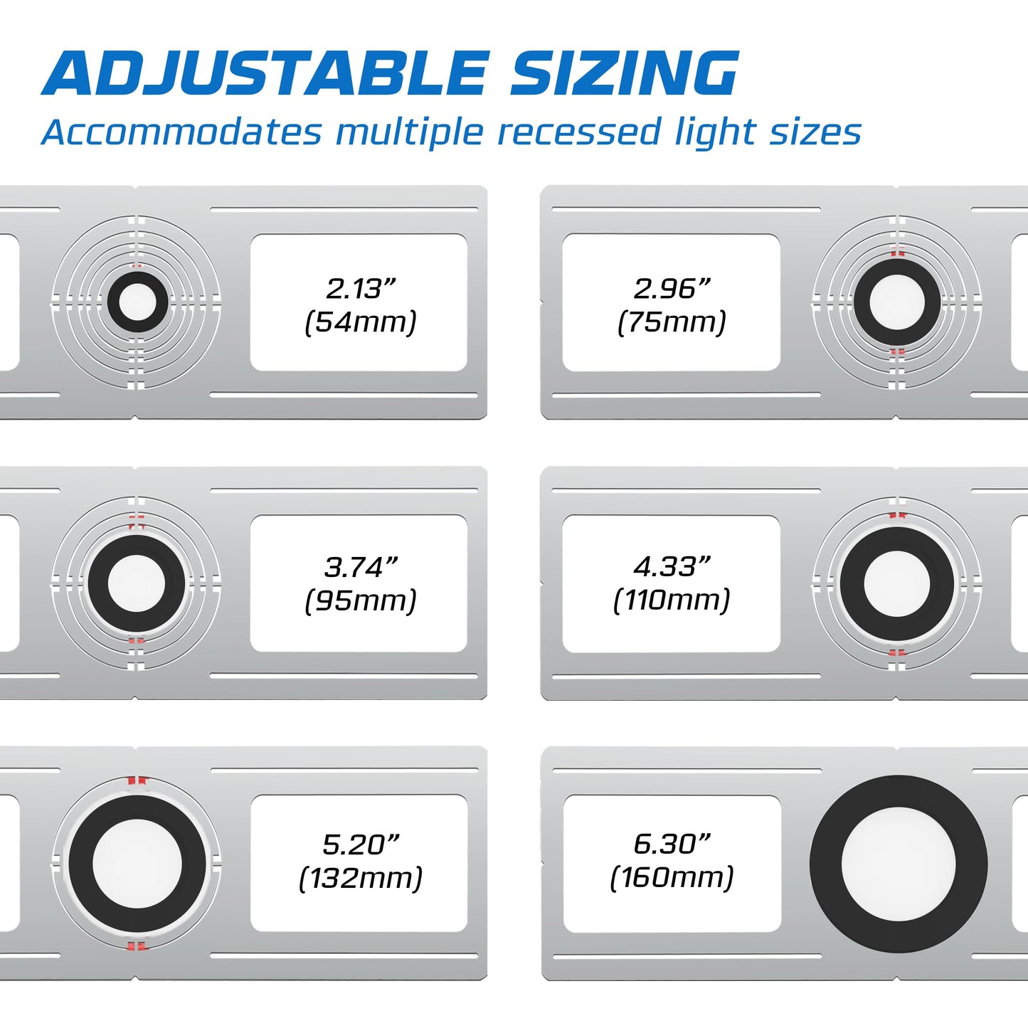 Ohlectric 24-Pack New Construction Recessed Light Mounting Plates  Flat Steel Rough-In Brackets - Symmetric Round Holes W/Multiple Cutouts 2  Til 6  Adjustable Panel For Led Wafer & Recessed Lighting