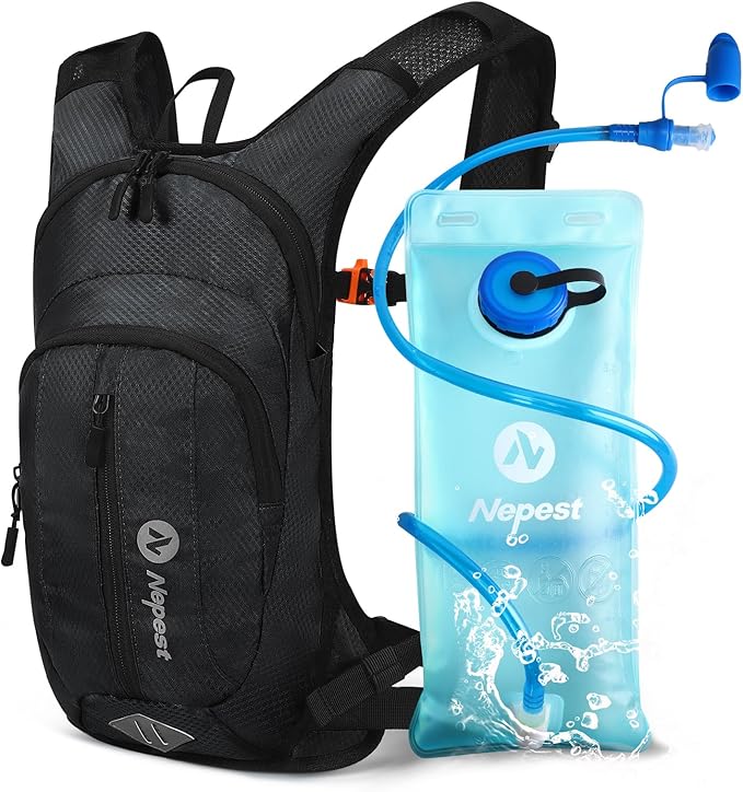 Nepest Hydration Pack Backpack for Women & Men, Lightweight Water Backpack with 2L Water Bladder for Hiking Cycling Runnin...