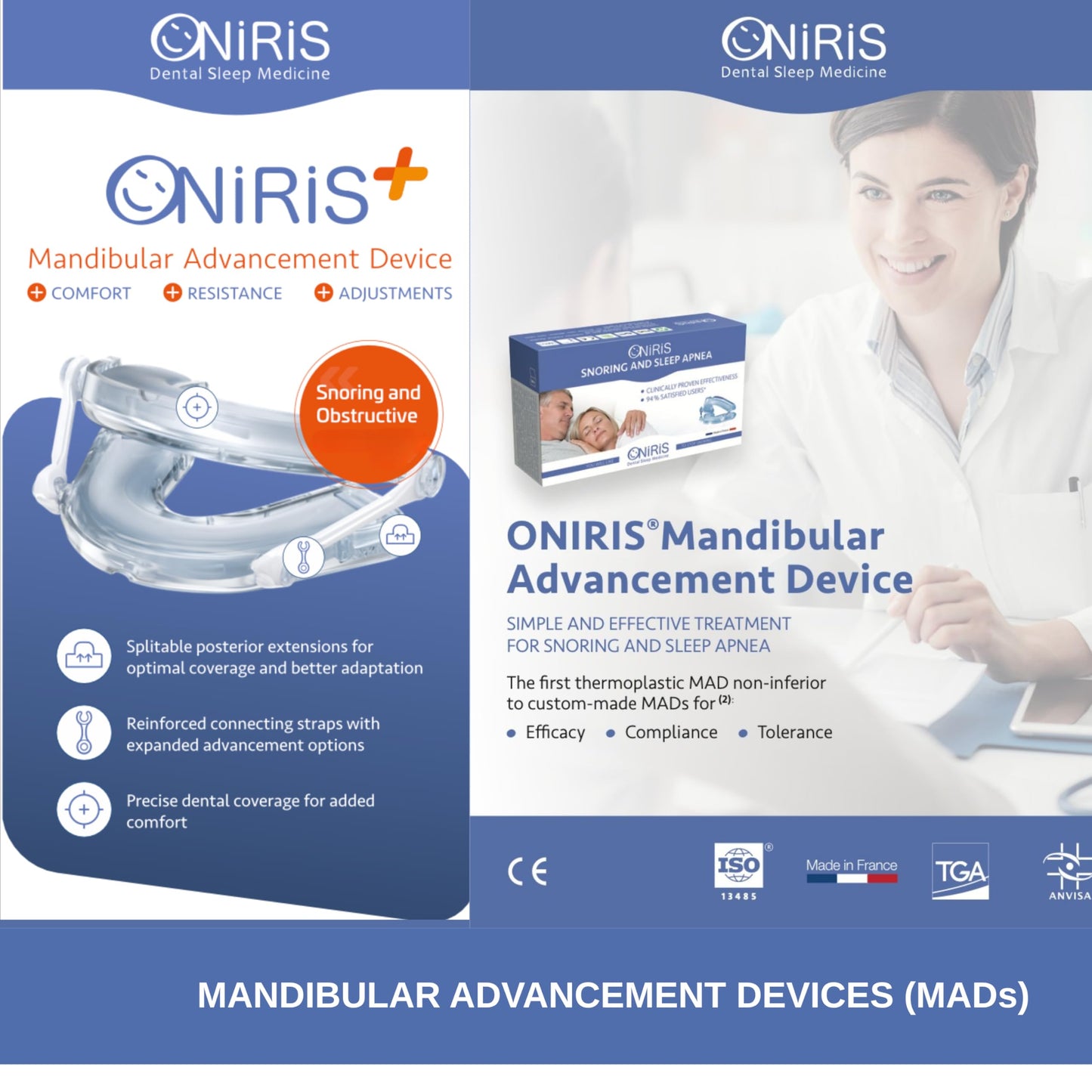 ONIRIS + Anti-Snoring Mouthpiece – #1 Mandibular Advancement Device on Amazon France, Adjustable, BPA-Free, Comfortable Night Guard for Quiet, Deep Sleep - Made in France