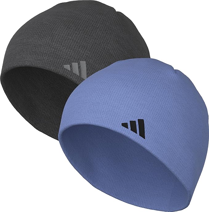 adidas Mens Beanie 2-Pack – Standard Fit Winter Knit Hat Skull Cap