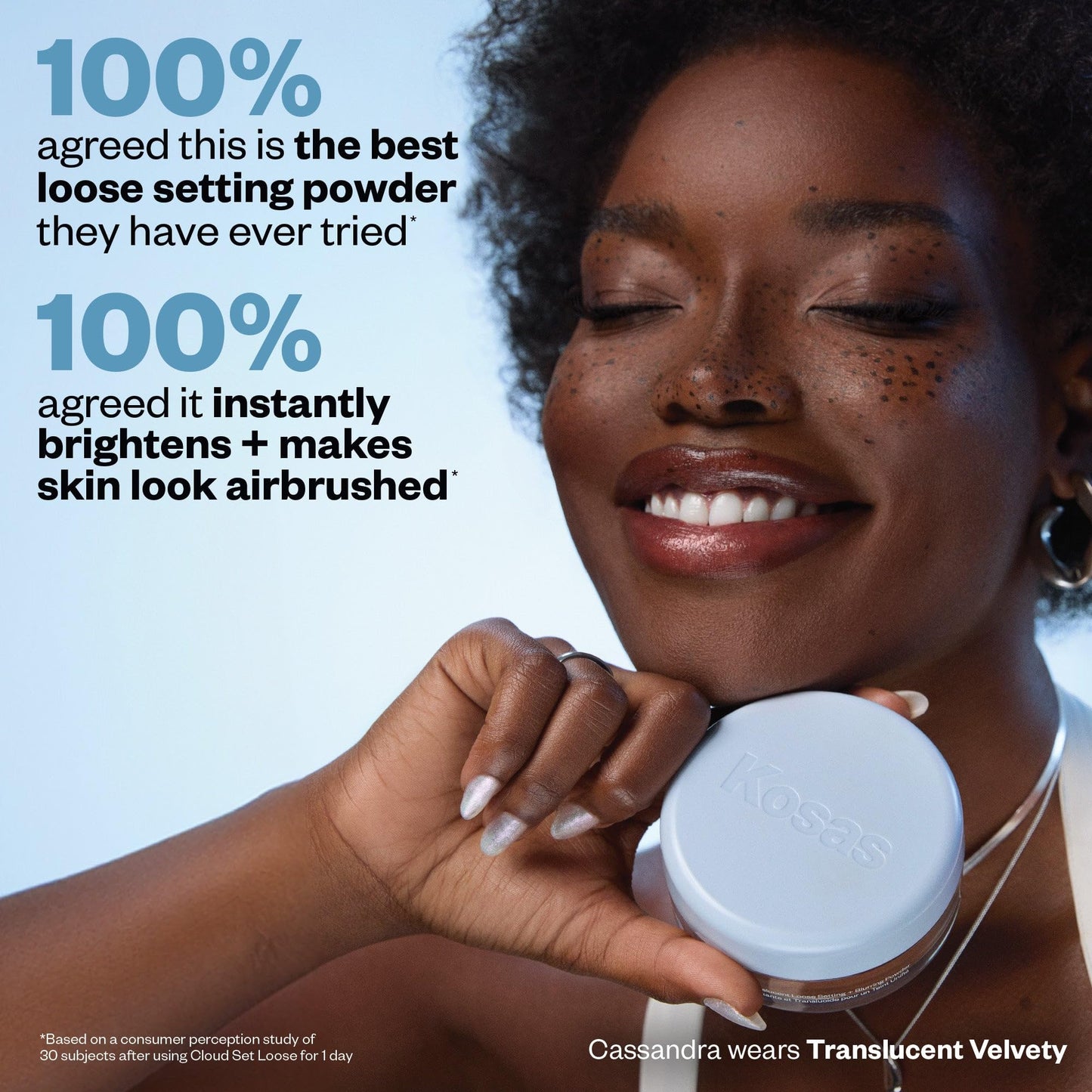 Kosas Cloud Set Loose Powder - Translucent Setting + Blurring Talc-Free Face Powder in Translucent - Buttery (Ultra Sheer Yellow