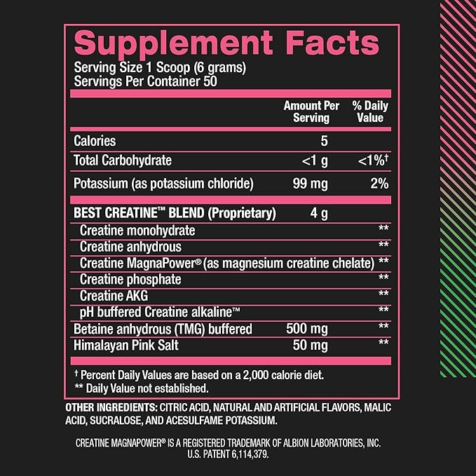 BPI Sports Best Creatine - Creatine Monohydrate Powder for Men & Women, Himalayan Salt - Strength, Pump, Muscle Growth, Muscle Definition - No Bloat - Watermelon Cooler - 50 servings - 10.58 Ounce