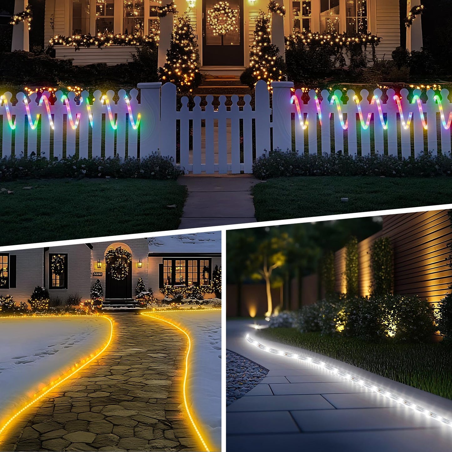 Shine Decor LED Rope Light RGB, Twinkle, 16.4ft, Waterproof Clear Tube, Remote Control, Model MYH-Clear Rope-RGB-5M