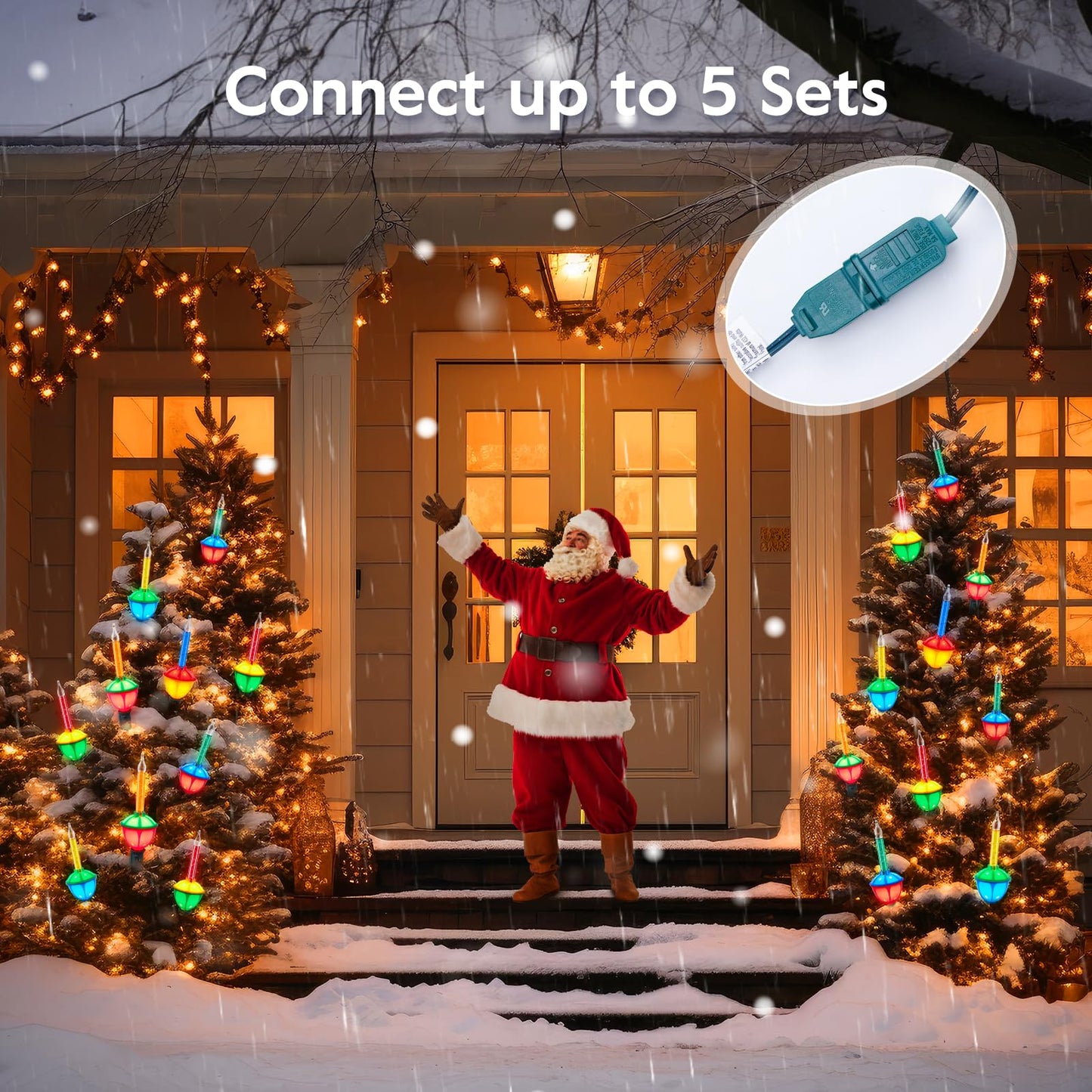 Brightown Christmas Bubble String Lights - 15 Count, Warm White Multicolor Decorative Lights, Copper, Model GYPC-O75AU