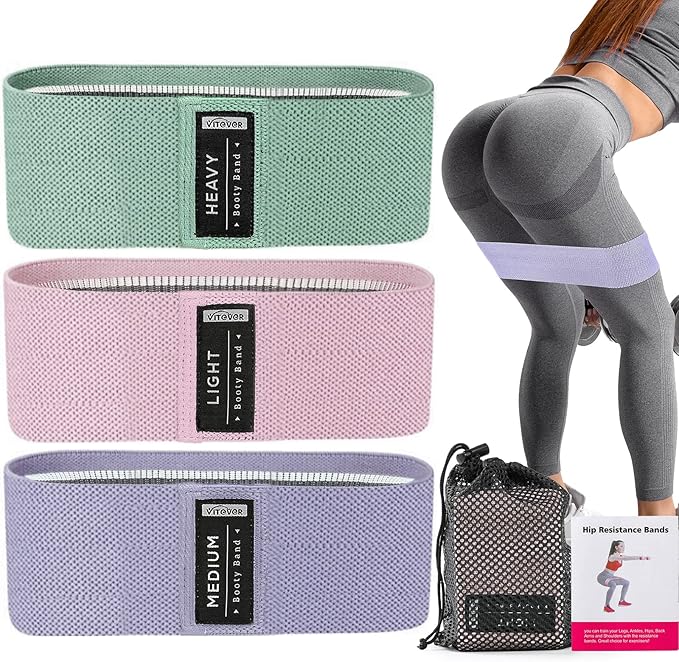 Booty Bands Set, Resistance Bands for Working Out, Exercise Bands for Women and Men Legs and Butt, Stretch Bands for Pilat...