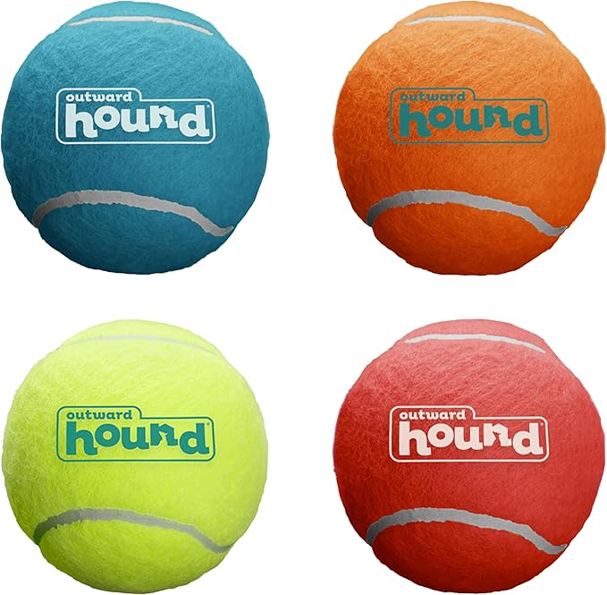Outward Hound Squeaker Ballz – Squeaky Tennis Balls for Dogs 50 lbs and Over, Interactive Dog Toy for Fetch & Training, La...