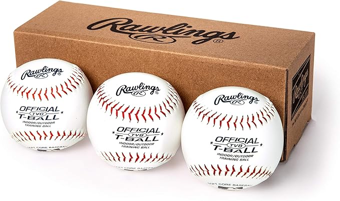 Rawlings | Official T-Balls | TVB | Youth/6u | 3 Count | Sponge Rubber Core | Indoor/Outdoor