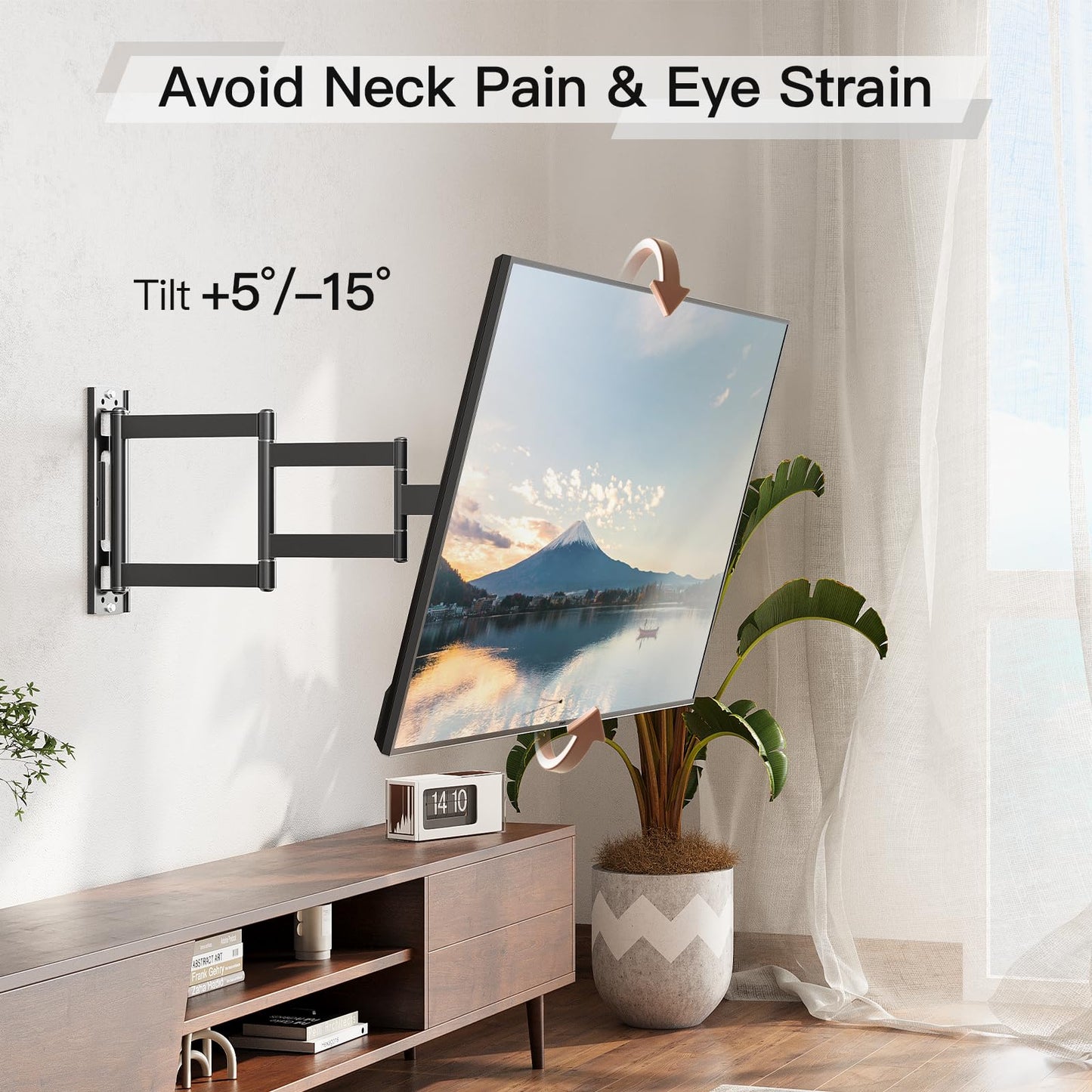 ELIVED Long Arm TV Wall Mount for Most 26-60 Inch TVs, 29.5 Inch Long Extension TV Mount Swivel and Tilt, Max VESA 400x400mm, Full Motion Wall Mount tv Bracket Holds up to 77 lbs.