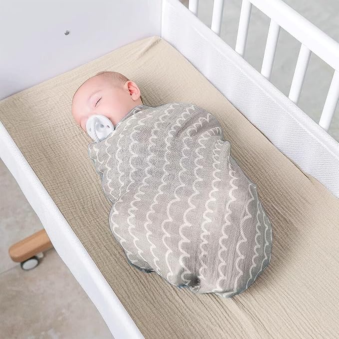 Owlowla Muslin Changing Pad Cover 2PACK,Soft Muslin Cotton Diaper Changing Pad Covers Changing Table Cover for Baby Boy Girl(Natural&Sage)