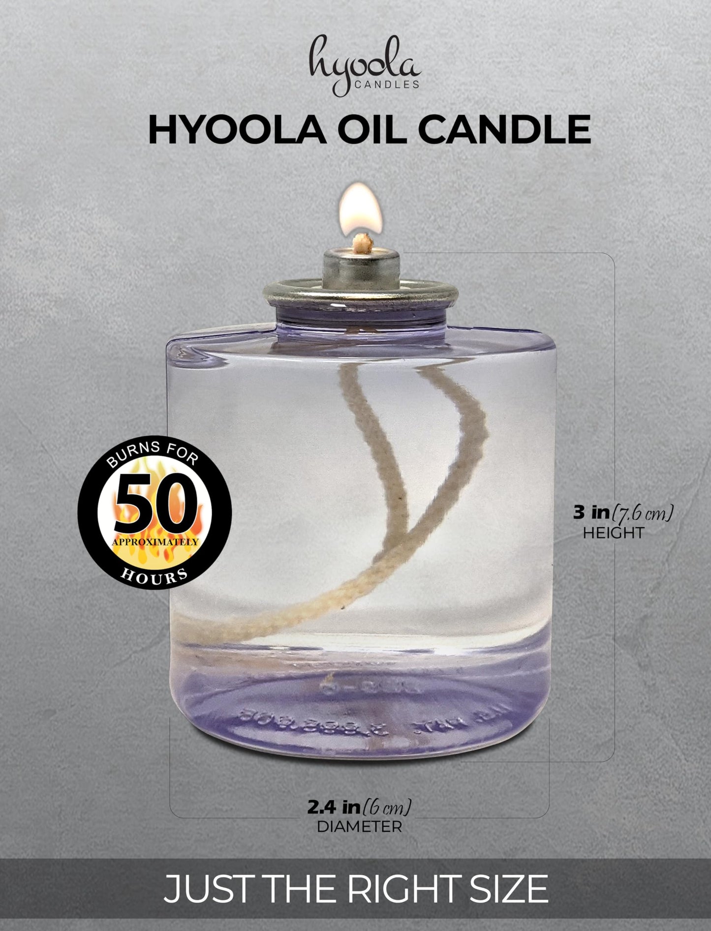 Hyoola Liquid Candles 50 Hour Burn Time, Clear, 48 Pack, Model H80030, Liquid Paraffin