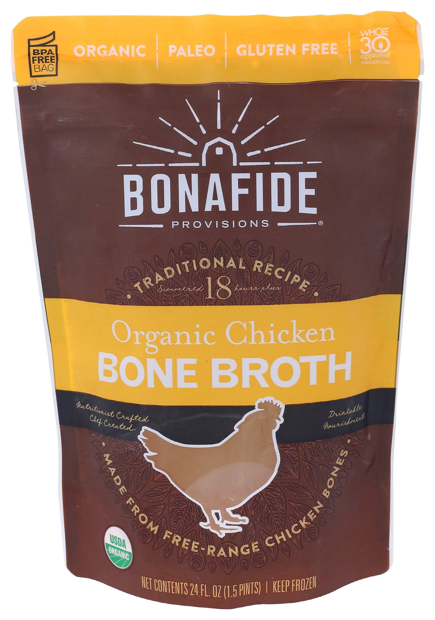 Bonafide Provisions Chicken Bone Broth, 1.5 lb (Frozen)