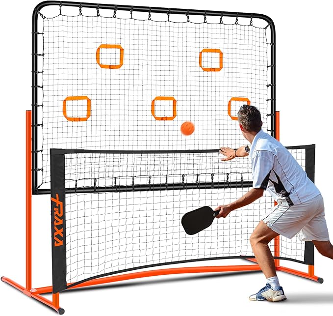 Fraxa Pickleball Rebounder Training Equipment - Pickleball Net for Solo Practice Drives Dinks Volley Accuracy - Portable f...