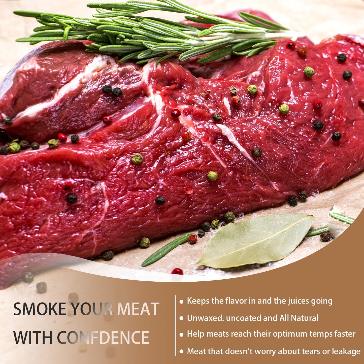 Butcher Paper Roll Suitable for Smoking All Meat Varieties, 17.5 Inch x 30 Feet Brown Butcher Smoker Paper
