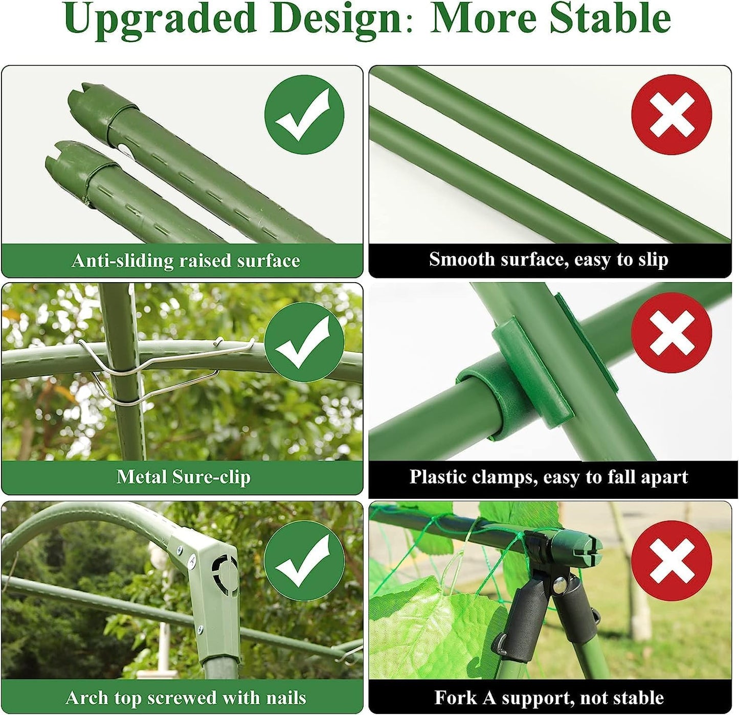 Large Garden Arch Trellis Tunnel Trellis for Climbing Plants Outdoor Vegetables Like Squash Cucumber and Grape