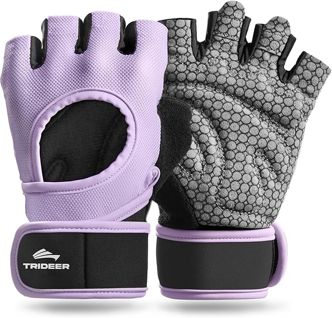Trideer Weight Lifting Gloves for Women Men with Wrist Support, Workout Gloves Women Full Palm Protection for Gym Trainin...