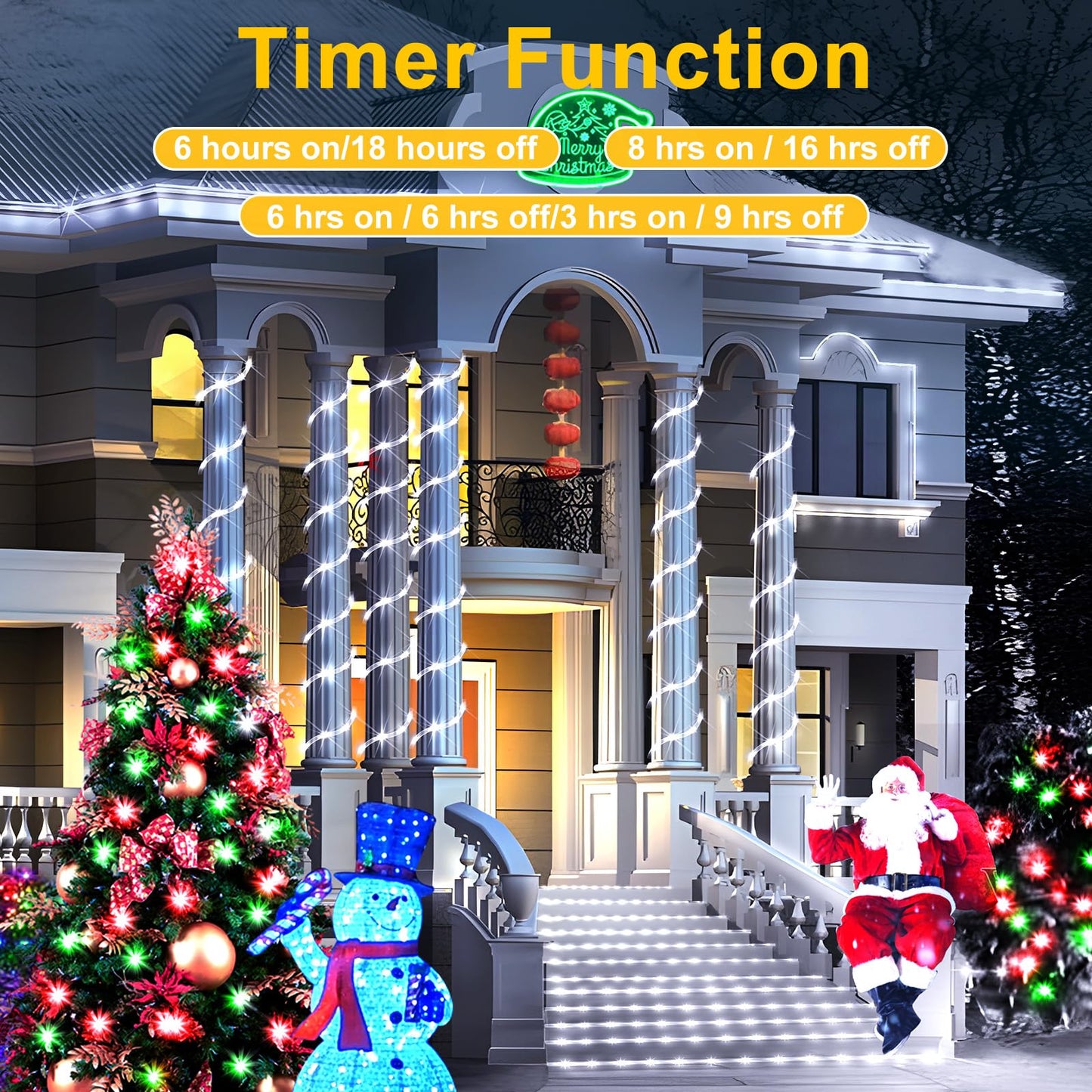 Knonew 164Ft 1000Led Rope Lights For Outside Outdoor String Lights Waterproof 8 Modes Clear Tube Light For Indoor Bedroom Wedding Garden Patio Christmas Tree Rv Holiday Decoration(Cold White)