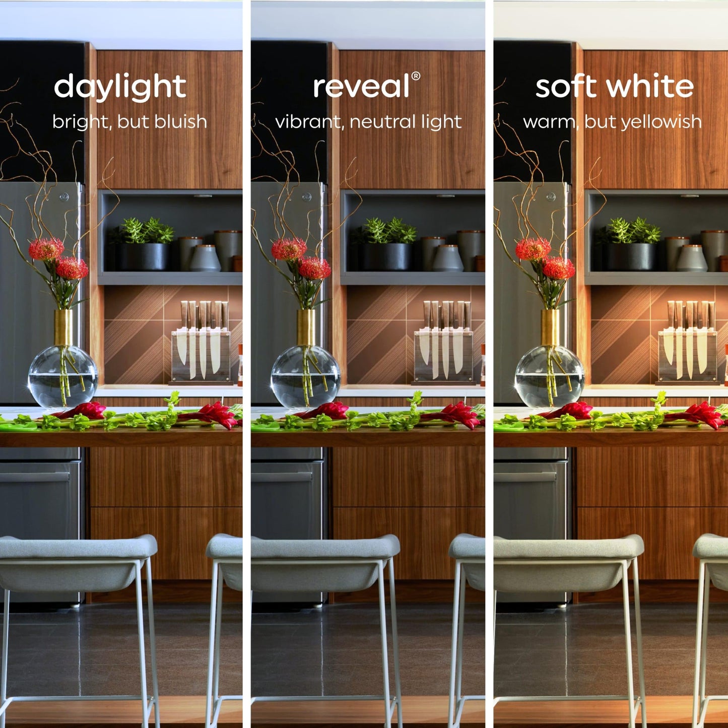 GE Reveal HD+ LED Light Bulbs, 60 Watt, A19 Bulbs (4 Pack)