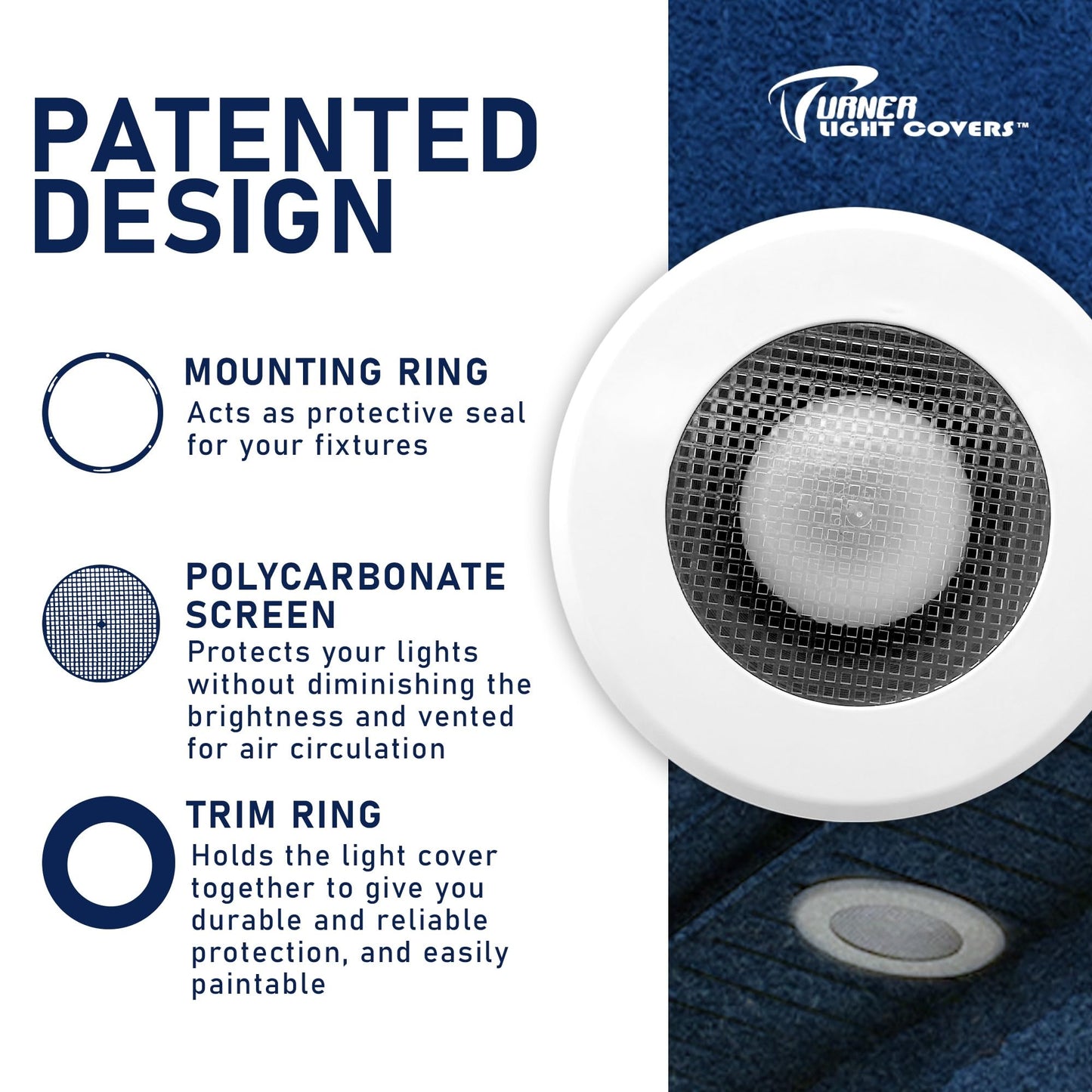 Recessed Light Cover Kit For Indoor And Outdoor Ceiling - Replacement Kit For Canned Lighting Fixtures  And Led Retrofit Downlights  Includes Mounting Ring  Trim Plate  And Screen  discomfort-reducingtable - 10Packs