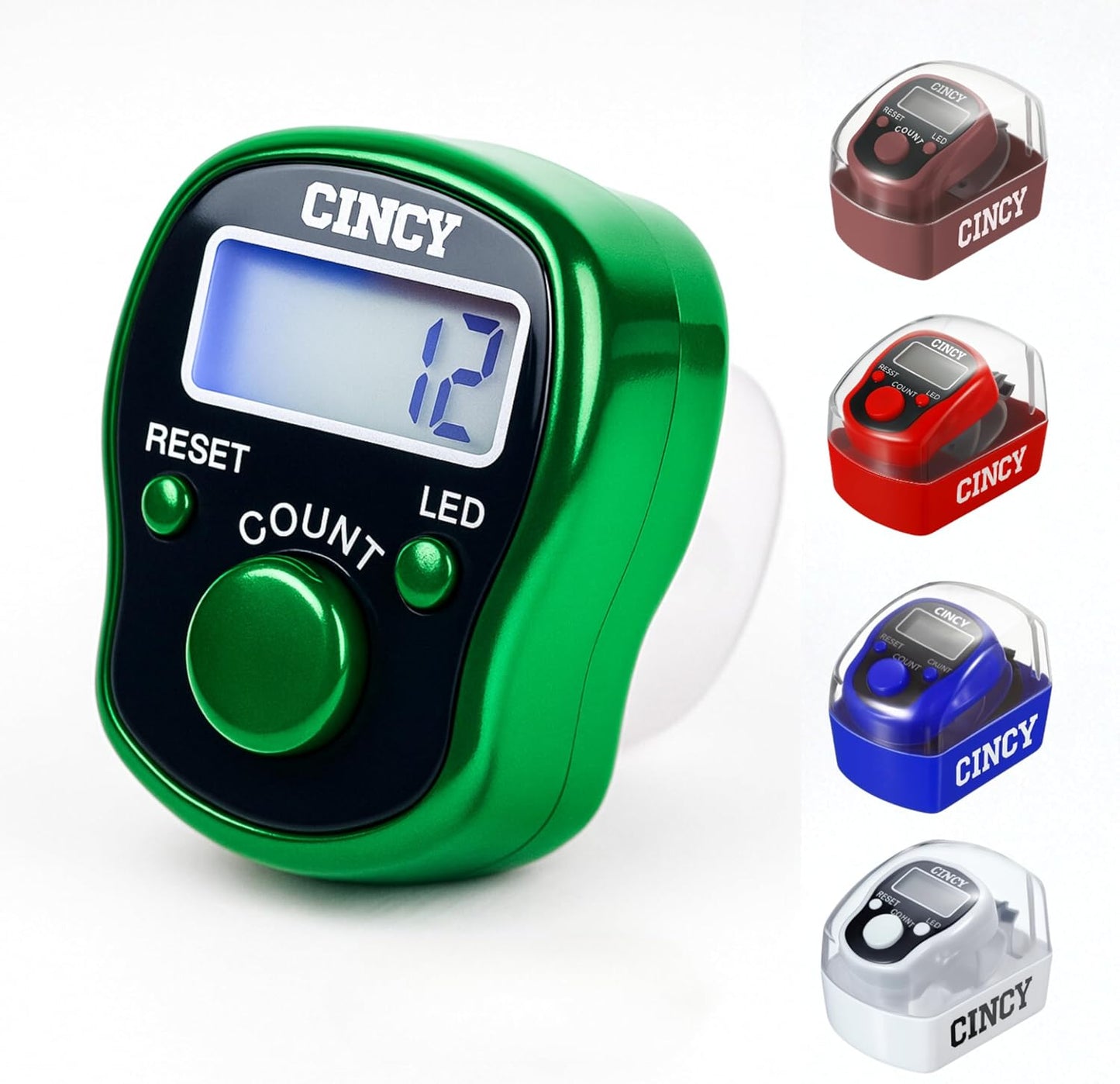 CINCY Clicker Counter with LED for Day & Night Use | Instant Reset, Accurate & Quiet, Long Battery Life | for People, Laps, Pitch, Golf, Baseball, Fish Counting – 1 Pack
