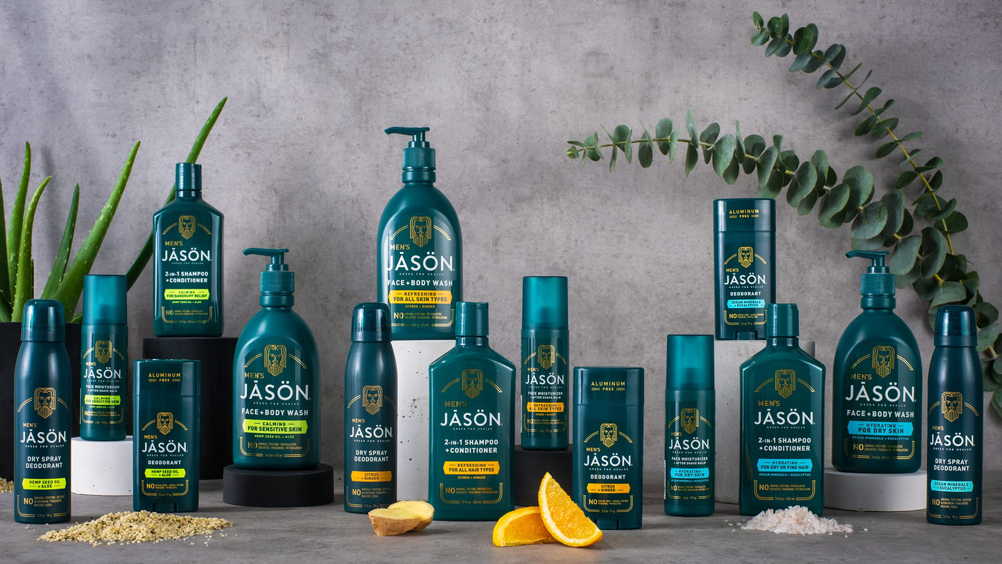 Jason Men's Refreshing 2-in-1 Face & Body Wash, 16 oz